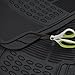 COUNTRY ONE Rubber CAR MATS All Weather 3-PCS 2-Rows Color Black