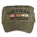 U.S Military Vietnam Veteran HAT Embroidered Military Ball Cap Khaki Stonewashed