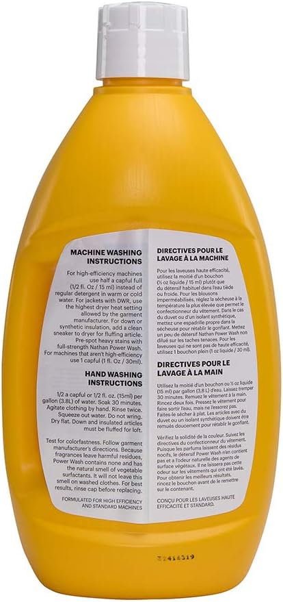 Nathan Power Wash Detergent, Natural Sport Detergent for Active Wear, Sports Equipment, Gets Rid of Odors & Stains: Sports & Outdoors