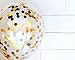 Shindig + Bash 12 Inch Party Balloons - Confetti - Gold - Black - White - Marble - 20 Pieces