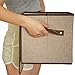 LightBiz Household Decorative Collapsible Jute Storage Box Drawer with Lids, 2 Pack, Khaki