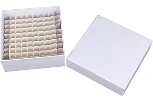 Scienfocus lab Cardboard Freezer Box - White/81 Place,Water and Ice Resistant Coating,For storing 1.5-2.0 mL cryovials(Pack of 6)