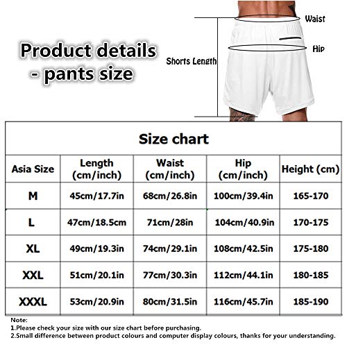 Odot Heren Sport Shorts met ingebouwde zak, sneldrogende ademende actieve gym shorts, met zakken 2 in 1 ademende… - Image 8