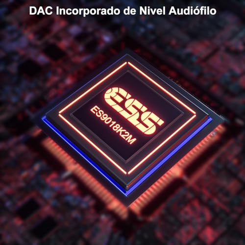 1Mii DS220 Receptor Bluetooth 5.3 con LDAC, Adaptador de Audio Hi-Res, DAC Audiófilo, aptX HD/Baja Latencia, 10m Largo Alcance, con Salida Óptica/RCA, Entrada USB, Modo EQ Pantalla OLED para Estéreo