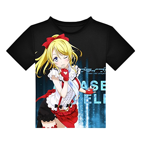 Rain's Pan Anime Love Live Cosplay Costume Cute T-Shirt Casual Tops for Teen Girls Black