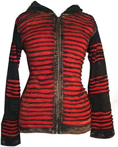 311 RJ Agan Traders Rib Funky Bohemian Fleece Jacket Hoody (Red L)