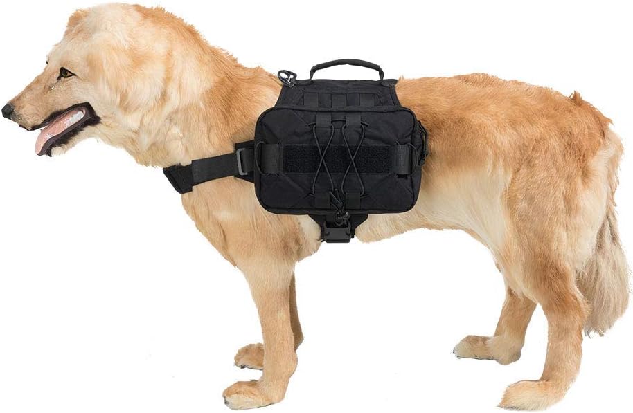 EXCELLENT ELITE SPANKER Dog Pack Hound Saddle Bag Backpack for Travel Camping Hiking Medium & Large Dogs with 2 Capacious Side Pockets(BLK-L) - Image 5
