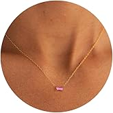 Koperin Trendy 14K Gold Plated Diamond Necklaces for Women - Birthstone Necklace for Women Mothers Dainty Gold Necklace Blue Green Cubic Zirconia Pendant Necklace Birthday Gifts for Women Jewelry Gift