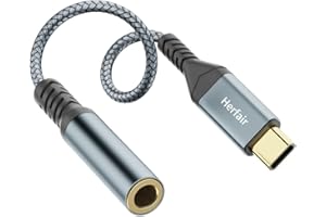 HERFAIR USB C to 3.5mm Jack,Type C to Headphone Adapter USBC to Car Aux Audio Earphone Speakers Cable Converter Compatible with Samsung Galaxy S22 S21 S20 Ultra Note 20, Huawei Mate 40/P30, Xiaomi 9 8