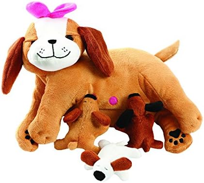 Mama Nursing Dog with 3 Barking Magnetic Puppies
