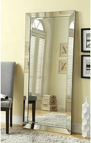 Coaster Silver Mirror-framed Large Mirror, silvertone, high-polish frame