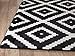 Summit 15-HLY8-UMJB 046 Black White Diamond Area Rug Modern Abstract Many Sizes Available , 22 inch x 7 foot hall way runner