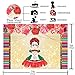 Funnytree 7X5FT Mexican Girl Frida Kahlo Backdrop Colorful Stripes Dress-up Flowers Fiesta Background for Mexico Princess Birthday Party Banner Decoration Photo Booth Studio Props