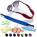 Baby Glasses and Sunglasses Strap 2pk | Active Kids with Bonus Stickers (Blue + Red)