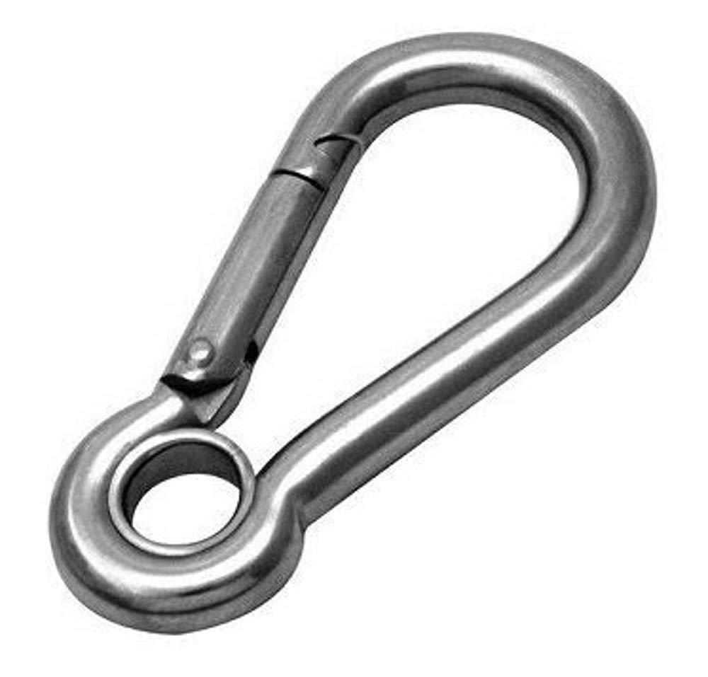 Merriway BH06891 Stainless Steel 316 A4 Marine Grade Carabiner Snap Spring Clip Hook & Eye M12 (1/2 inch)