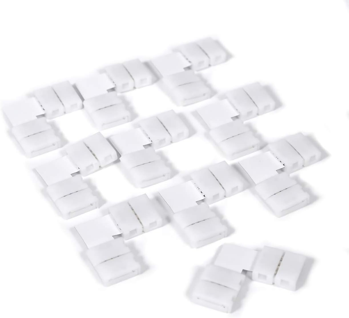 20Pcs 10mm L Shape 4 Pins RGB PBC LED Light Strip Connector Gapless Strip to Strip Solderless Adapter for 5050 SMD RGB LED Strip Lights - - 