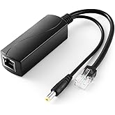 Gigabit PoE Splitter 12V 2A Output with IEEE 802.3af/at Compliant 10,100,1000Mbps Power Over Ethernet Splitter Adapter for Se