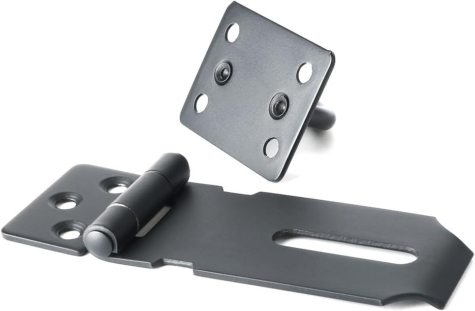 Alise MS9B-3C Padlock Hasp Door Clasp Gate Lock Latch, SUS 304 Stainless Steel Matte Black Finish - - 