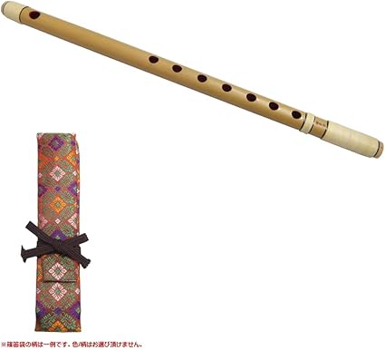 Amazon 紫山 篠笛 獅子田 籐両巻 内部赤塗 7穴 6本調子 篠笛袋付き 篠笛 楽器