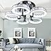 Oanon European Modern Style LED Acrylic Chandeliers Ceiling Light Lamp Pendant Lamp with 5 Lights Hallway Dining Room Bedroom [US Stock] (White)