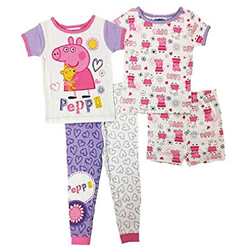 Girls Infant &amp; Toddler Peppa Pig 4-Piece Cotton Pajama Set ~ 12 month