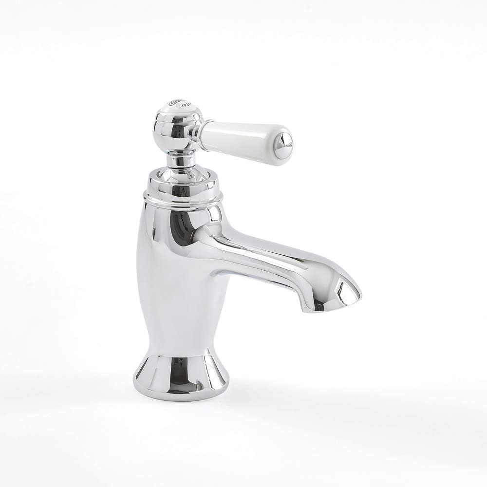 Milano Elizabeth Mono Basin Mixer Tap Lever Handle Chrome White Ceramic Disc