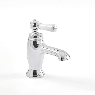 Milano Elizabeth Mono Basin Mixer Tap Lever Handle Chrome White Ceramic Disc