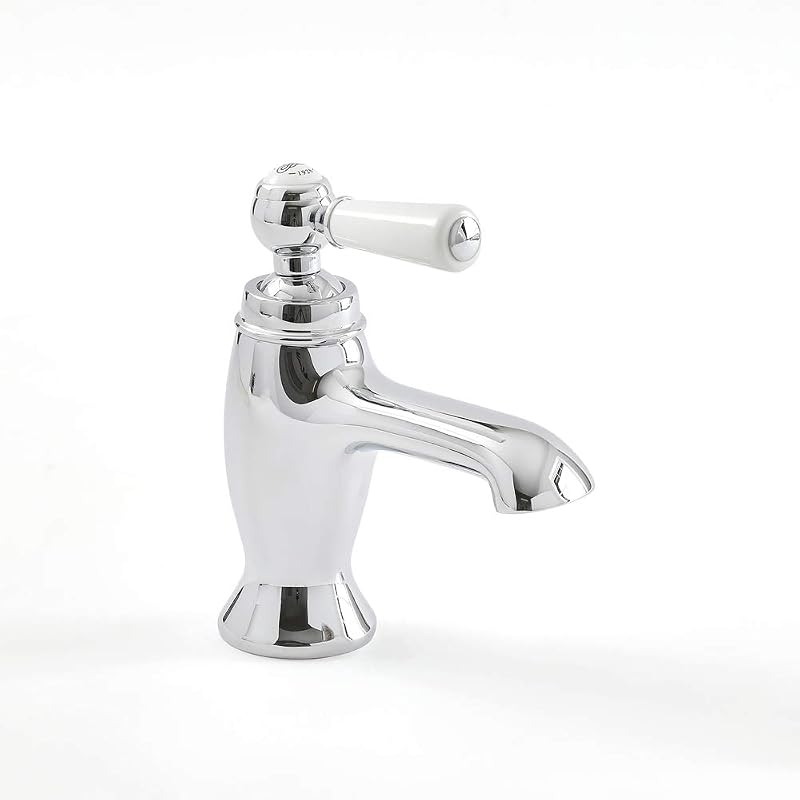 Milano Elizabeth Mono Basin Mixer Tap Lever Handle Chrome White Ceramic Disc