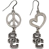 USC Trojans Pewter Peace, Love Earrings - Fight ON! USC Trojans Pewter Peace, Love Earrings - Fight ON!