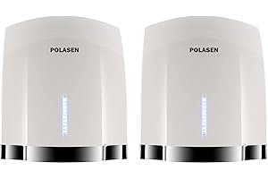 POLASEN Electric Hand Dryer Wall Guard Pack of 2 Energy Efficiency Max Touchless 10-15 Second Fast Drying 50/60Hz for Industrial Hotel