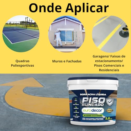 Borracha Líquida Piso 3,6KG Tinta Emborrachada Piso Muro Banheiro Garagem Calçada Euro decor (Cinza Escuro)