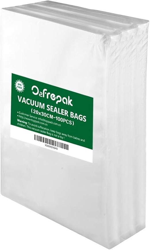 100 Sacs 20x30cm Sacs Sous Vide Alimentaire, Sans BPA et Approuvé par