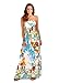 Martildo Fashion Ladies Bandeau Strapless Tropical Floral Maxi Dress