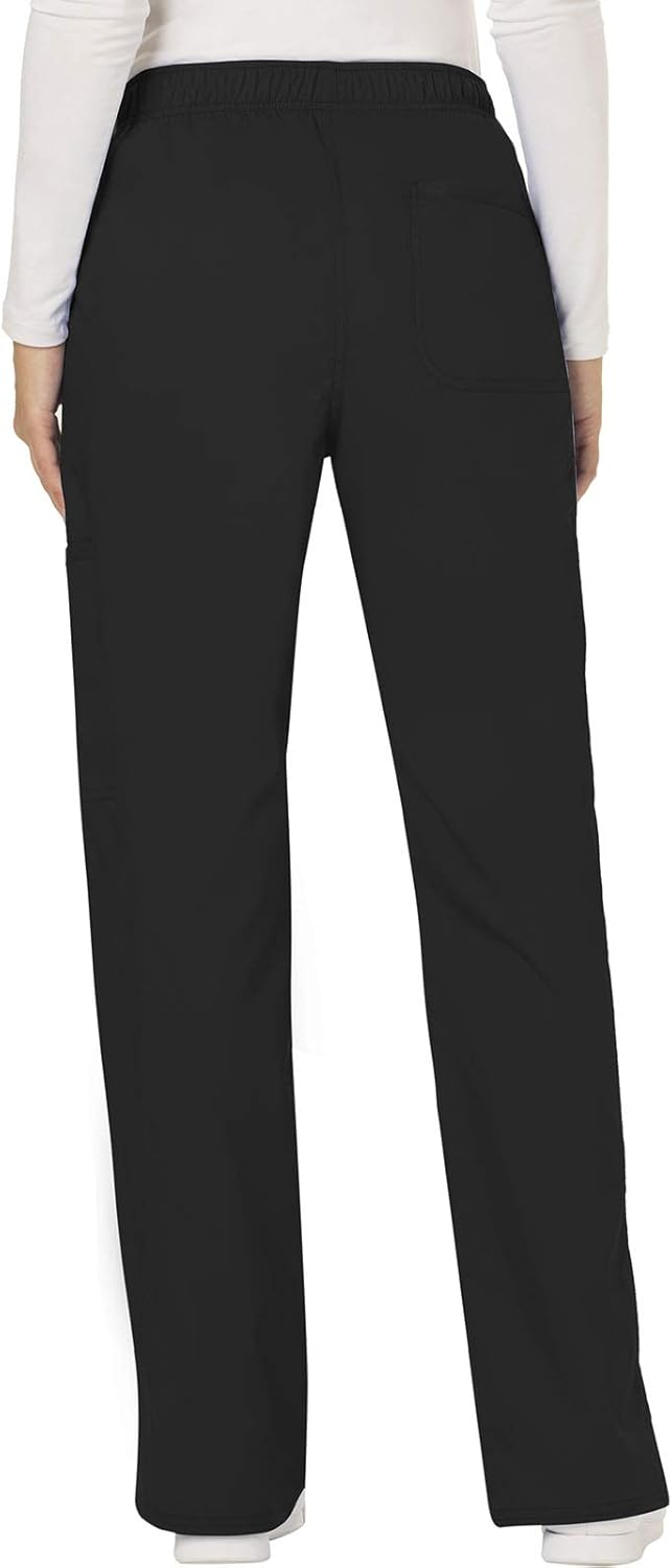 Cherokee Workwear Revolution Women's Mid Rise Moderate Flare Drawstring Scrub Pant: Clothing