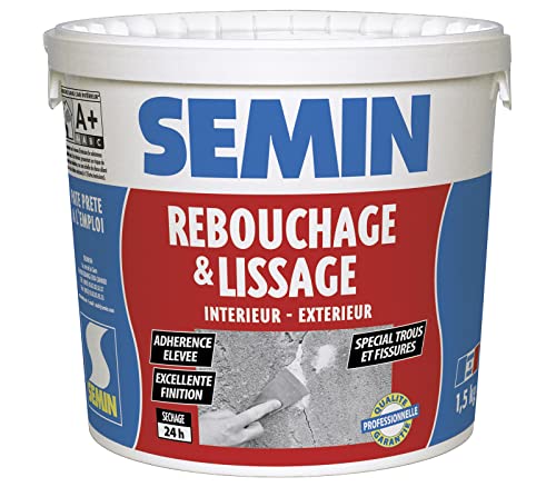 SEMIN 1.5kg Paste Filler - Special Holes, Cracks & Screw Holes - Indoor/Outdoor - Ready to Use - Excellent Finish - High Adhesion