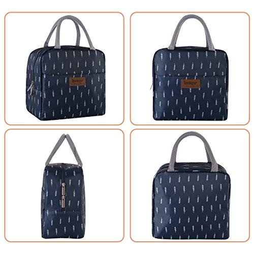 image for Buringer Reusable Insulated Lunch Bag Cooler Tote Box with Front Pocke