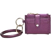JEN & CO. Sammie Wallet with Bangle, Amethyst - Women's Vegan Leather Small Wristlet Wallets w/Keychain Ring, Card Holder
