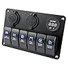 Proelectric-Blue-LED-Light-1-Waterproof-MarineBoat-Car-Switch-Panel-6-Gang-USB-Charger-Voltage-Indicator-Power-Socket-5-pin-On-Off-Rocker-Switch Proelectric-Blue-LED-Light-1-Waterproof-MarineBoat-Car-Switch-Panel-6-Gang-USB-Charger-Voltage-Indicator-Power-Socket-5-pin-On-Off-Rocker-Switch