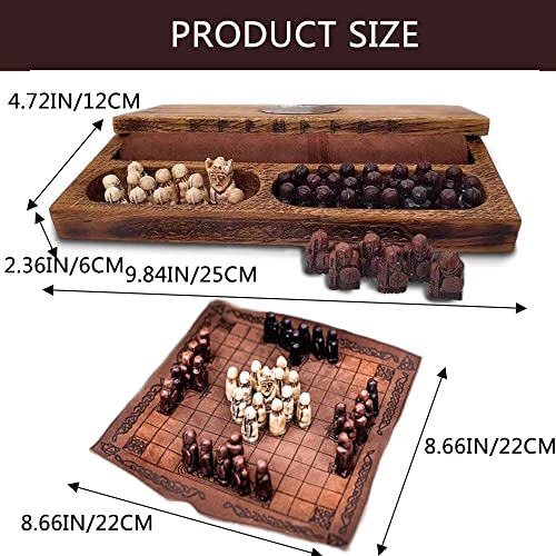 QNQA Viking Chess Set, Hnefatafl Viking Chess Set, Viking Chess