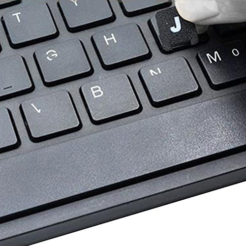 [2PCS Pack] HRH Spanish Keyboard Stickers,PC Keyboard Stickers Black Background with White Lettering for Computer - Thumbnail 2
