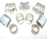 9pcs Fashion Jewelry Scarf Slides Alloy Silver Scarf Bails Ring Charms