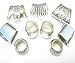 9pcs Fashion Jewelry Scarf Slides Alloy Silver Scarf Bails Ring Charms