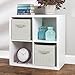 InterDesign Chevron Fabric Closet Organizer Box – Soft Storage Bin for Clothing, Shoes, Handbags, Linen - Small, Taupe/Natural, Set of 2