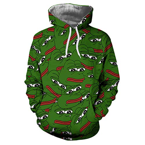 Unisex 3D Pepe The Frog Print Harajuku Hip Hop Hoodies Sweatshirts as Show M