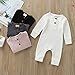 Kuriozud Newborn Infant Unisex Baby Boy Girl Button Solid Romper Bodysuit One Piece Jumpsuit Outfits Clothes (Long Sleeve one Piece Gray, 0-3 Months)