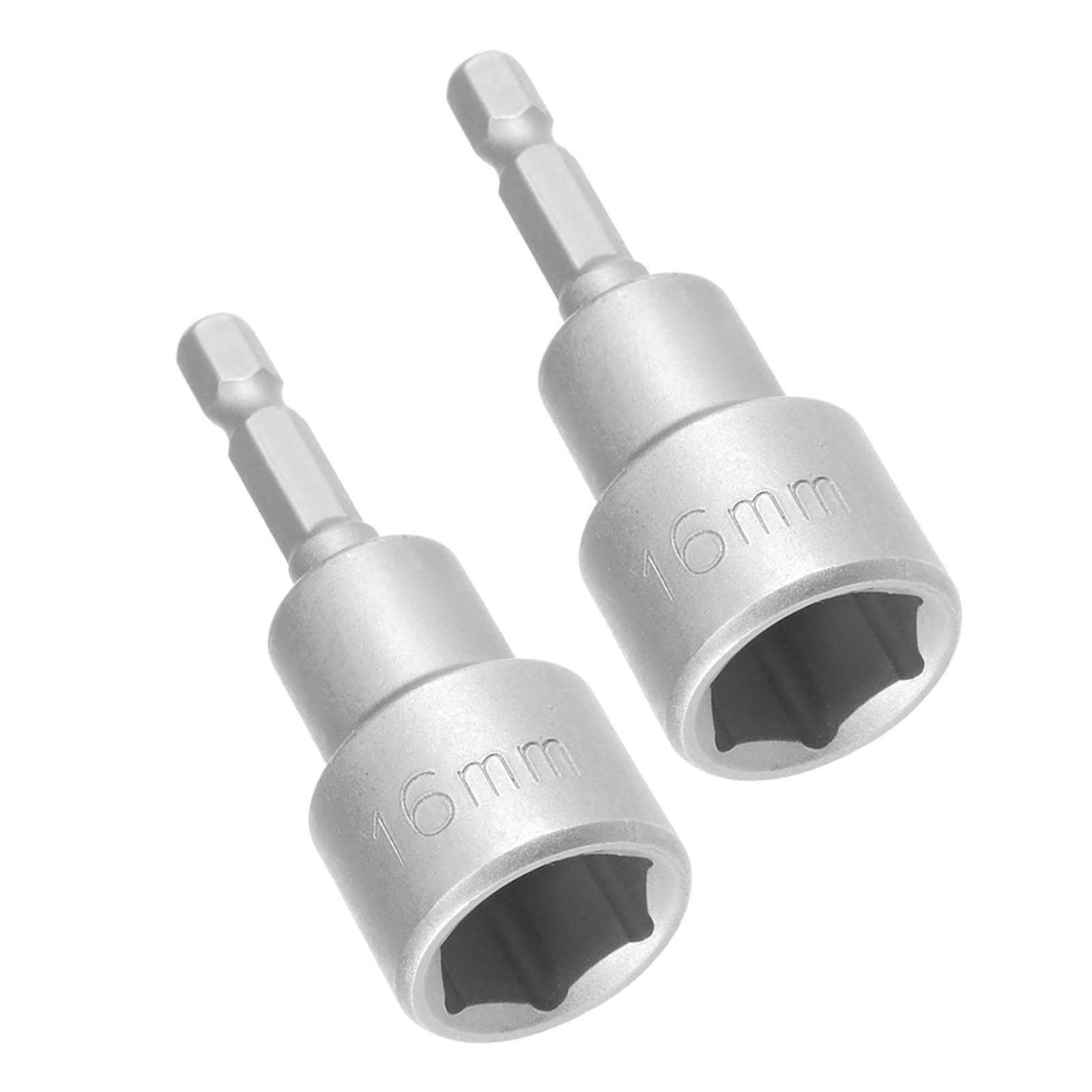 TOP-VIGOR 2Pcs 16mm Nut Setter Driver Drill Bit Set, 1/4 inch Hex Shank Quick Change, 65mm Length Metric Nut Driver Set for Woodworking, Auto Repairing, Machine Maintenance, Furnitures