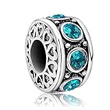 JMQJewelry Heart Love December Birthstone Christmas Spacer Charm Beads For Bracelets