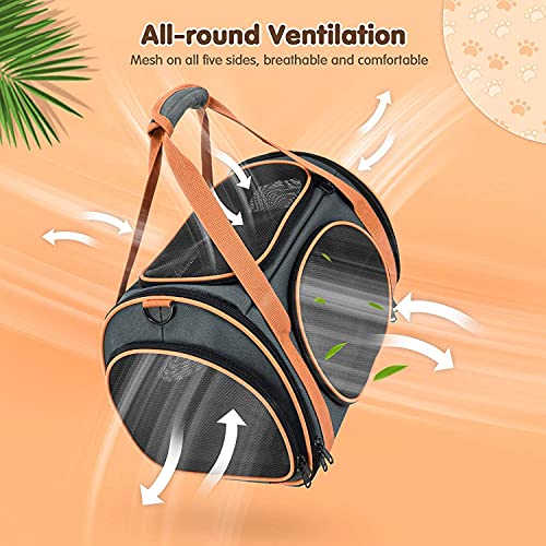 OKMEE Cat Carrier TSA Airline Approved with Ventilation for Small