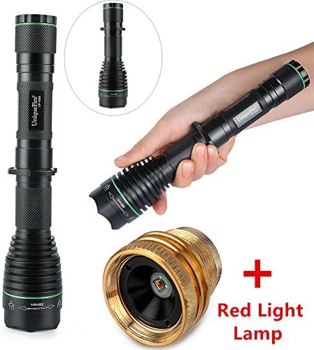 UniqueFire UF-1508 T38 Black IR 940NM 38MM Lens Infrared Light Night Vision Flashlight Adjustable Focus Zoomable Torch + Replace XRE Red Light LED Pill (Get Free) for Night Huting