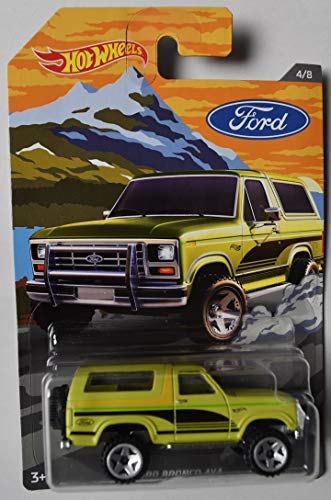 DieCast HOT Wheels Ford Series, Green Ford Bronco 4X4 4/8